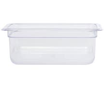 HUBERT 1/4 Size Clear Polycarbonate Cold Food Pan - 6"D