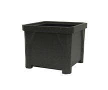 HUBERT Grey Granite Plastic Indoor/Outdoor Square Planter - 16"L x 16"W x 16"H