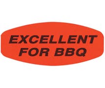 Bollin Labels Fluorescent Red Grabber Grocery Store Labels Black Imprint "Excellent For BBQ" - 1 3/8"L x 7/8"H