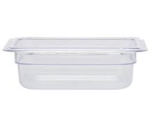 Hubert 1/6 Size Clear Polycarbonate Cold Food Pan - 2 1/2"D