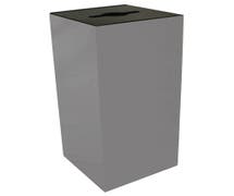 HUBERT 32 gal Slate Steel Recycling Squared Container with Combo Opening - 15"L x 15"W x 32"H