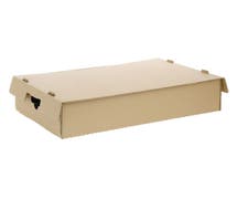 Corrugated Stackable Kraft Catering Box With Lid - 18 3/4" x 14 1/2" x 5 5/8"H
