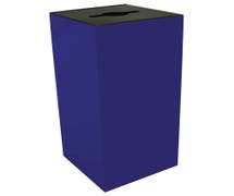 HUBERT 32 gal Blue Steel Recycling Squared Container with Combo Opening - 15"L x 15"W x 32"H