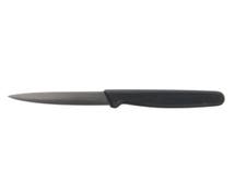Hubert Stainless Steel Paring Knife with Black Polypropylene Handle - 3 1/2"L Blade