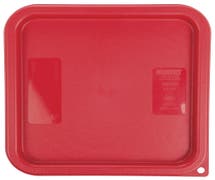 HUBERT 6 and 8 Qt Red Plastic Square Food Container Lid - 9"L x 9"W x 1/2"D