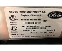 Outlet Globe C9 Manual Slicer - 9" Blade, 1/4 HP