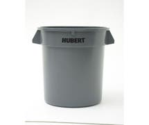 HUBERT 55 gal Grey Plastic Commercial Trash Receptacle - 26 1/2"Dia x 33"H