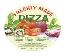 Expressly HUBERT Large Deli Pizza Information Labels - 5 1/2"Dia