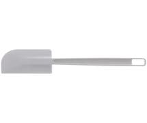 Hubert White Plastic Flat Blade Spatula with Polystyrene Handle - 9 1/2"L