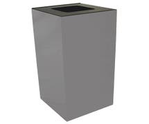 HUBERT 32 gal Slate Steel Recycling Squared Container With Square Opening - 15"L x 15"W x 32"H