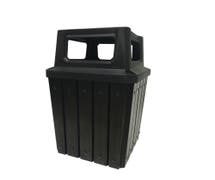 HUBERT 52 gal Black Plastic Indoor/Outdoor Trash Receptacle - 23 1/2"L x 23 1/2"W x 29"H