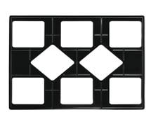 Expressly Hubert Full Double-Size Black Melamine Square Garnish Bowl Cut-Out Tile - 21 1/2"L x 25 1/2"W