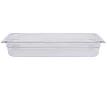 Hubert 1/2 Size Clear Polycarbonate Cold Food Pan - 2 1/2"D