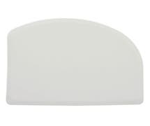 HUBERT White Asymmetrical HDPE Plastic Dough Scraper - 5"L x 3 4/5"H