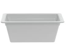 Expressly Hubert 1/3 Size White Melamine Cold Food Pan - 12 1/2"L x 6 3/4"W x 6"H