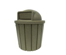 HUBERT 42 gal Beige Granite Plastic Indoor/Outdoor Trash Receptacle - 25"Dia x 29"H