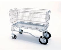 Expressly HUBERT Chrome Plated Steel Heavy-Duty Basket Cart - 36"L x 20 1/4"W x 33"H
