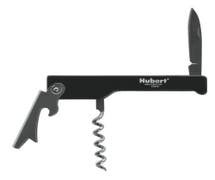 HUBERT Black Plastic And Stainless Steel Corkscrew, Knife And Bottle Opener - 4 3/8"L