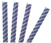 Blue Stripe Paper Twist Ties - 4"L x 5/32"W