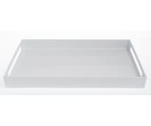 Expressly Hubert White Melamine Tray With Handles - 17 1/2"L x 14 1/2"W x 2"H