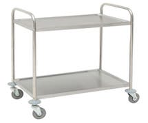 Hubert Stainless Steel 2-Shelf Large Transport Cart - 33 9/10"L x 21 1/10"W x 36"H