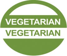 Expressly Hubert Green Food Advisory Labels White Imprint "Vegetarian" - 1"Dia