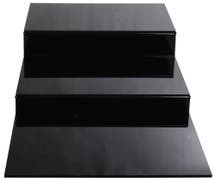 Expressly Hubert 3-Step Gloss Black Acrylic Riser - 12"L x 29 3/4"W x 4 1/4"H