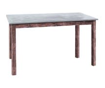 Expressly Hubert Rustic Brown Wood Nesting Table with Galvanized Top - 34"L x 20"D x 27 1/4"H