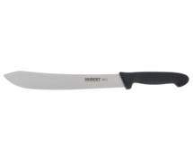 Hubert Stainless Steel Butcher Knife with Black Polypropylene Handle - 10"L Blade