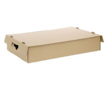 Corrugated Stackable Kraft Catering Box With Lid - 22" x 14 1/8" x 5 5/8"H