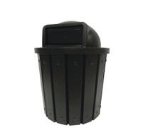 HUBERT 42 gal Black Plastic Indoor/Outdoor Trash Receptacle - 25"Dia x 29"H
