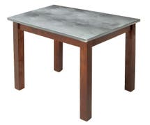 Expressly HUBERT Mahogany Wood Nesting Table with Galvanized Top - 24"L x 20"D x 22 1/4"H