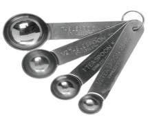Hubert Stainless Steel Measuring Spoon Set with Heavy-Duty Flat Handles