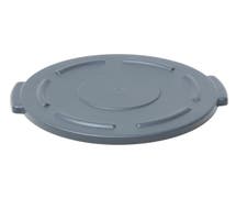 Grey Plastic Flat Lid For 10 gal Trash Receptacles - 15 3/5"Dia x 1"H