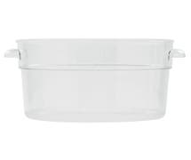 HUBERT 2 qt Round Clear Plastic Food Container - 8 1/6"Dia x 4 1/4"D