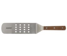 HUBERT Stainless Steel Flexible Short Perforated Turner with Rosewood Handle - 8"L x 3"W Blade