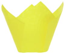 Yellow 5 1/2 oz Tulip Baking Cups - 2"Dia x 4"H