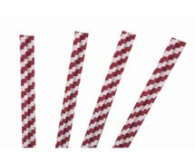 Red Stripe Paper Twist Ties - 4"L x 5/32"W