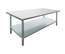 Hubert Stainless Steel Work Table Flat Top With Half-Square Edge - 60"L x 30"W x 34"H