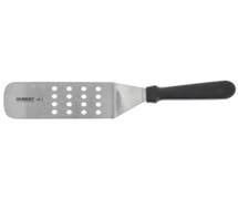 HUBERT Stainless Steel Perforated Turner with Black Polypropylene Handle - 8"L Blade