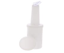 Hubert 1 L White Plastic Pour Bottle With Lid, Neck And Spout