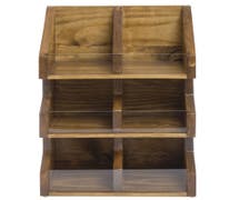 Cal-Mil Madera Collection 6 Bin Wood Condiment Organizer - 11"L x 7"W x 16"H
