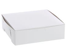 Single-Piece White Paper Bakery Box - 8"Sq x 3"H