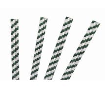 Green Stripe Paper Twist Ties - 4"L x 5/32"W