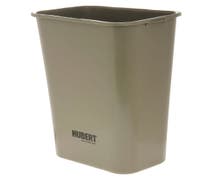 HUBERT 41 qt Beige Plastic Pinch'm Waste Basket - 15 1/4"L x 11"W x 20"H