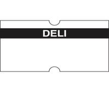 HUBERT White Label With Reversed Black Print "Deli" For HUBERT 1-Line Pricing Gun - 21mmL x 13mmH