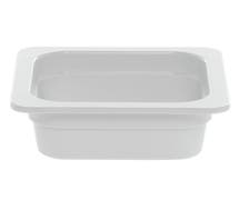 Expressly Hubert 1/6 Size White Melamine Cold Food Pan - 6 3/8"L x 6 15/16"W x 2"H