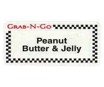Expressly HUBERT White Grab-N-Go Food Information Labels Imprinted "Peanut Butter & Jelly" - 1 3/4"L x 7/8"H