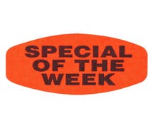 Bollin Label Fluorescent Yellow Grabber Grocery Store Labels Black Imprint "Special Of The Week" - 1 3/8"L x 7/8"H