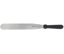 Hubert Stainless Steel Spatula with Black Polypropylene Handle - 8"L Blade